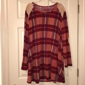 Plaid sweater dress